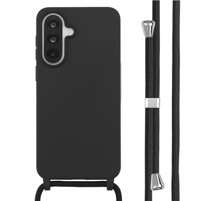 imoshion Hoesje - Geschikt voor Samsung Galaxy A37 (5G) - Siliconen hoesje met koord - Zwart