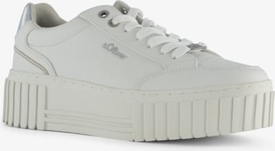 s.Oliver dames sneakers met plateauzolen wit - Maat 41 - Uitneembare zool