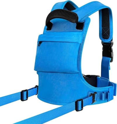 Skigordel voor kinderen - Skitraininggordel voor kinderen - Valpreventiegordel voor schaatsen - Skiën voor beginners - Hulpsleepkabel - Wordt geleverd met twee sleepkabels en een rugzak - Regelt richting en snelheid - Perfect voor beginners