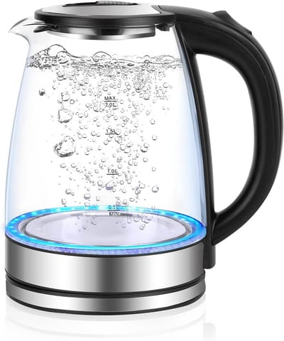 Glazen waterkoker 2.0 liter met ledverlichting en droogbescherming