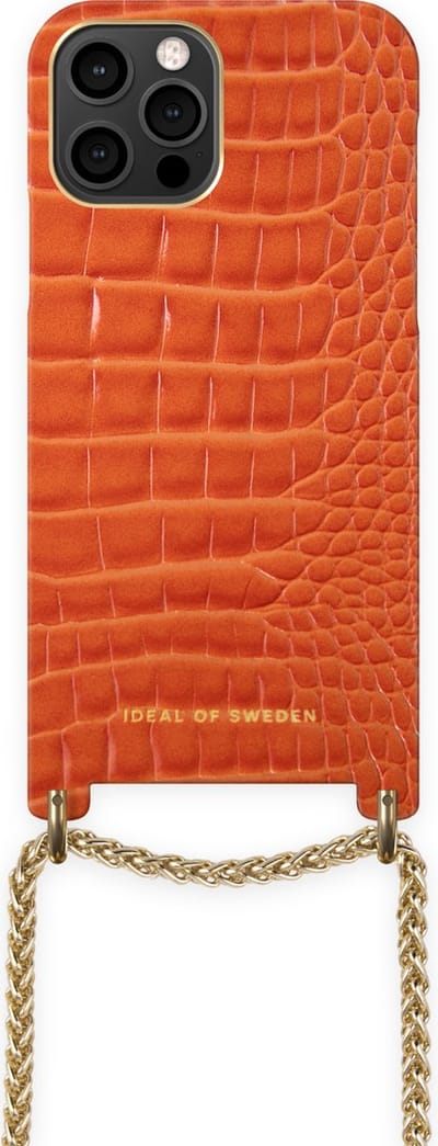 iDeal of Sweden Lilou Necklace Case Orange Croco iPhone 12 PRO MAX