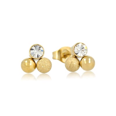My Bendel - Oorknopjes Goudkleurig met Kristal 8mm - Kristallen Goudkleurige Oorknopjes 8mm: Stralende Elegantie - met Luxe Cadeauverpakking | Sieraden Voor Dames