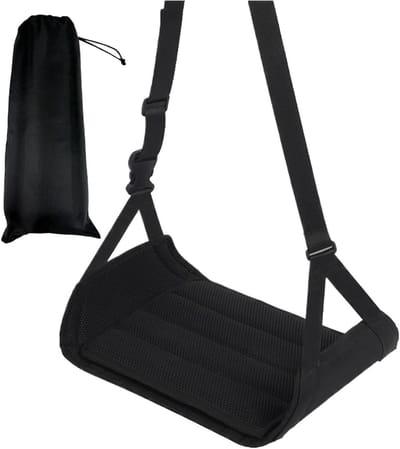 Voet Hangmat - Vliegreis Accessoire - Comfortabel Reizen - Verstelbare Beensteun - Compact Ontwerp - Zwart