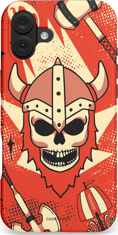 Casetastic hoesje geschikt voor Apple iPhone 16 Plus - MagSafe - Dubbellaagse bescherming - Vurige Valhalla - Fashion Case - Rood Terracotta Crème