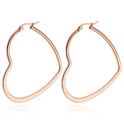Cilla Jewels Dames oorringen Edelstaal Rose hartje-60mm