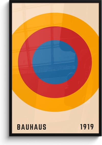 Poster in lijst - Fotolijst 80x120 cm - Posters - Bauhaus - Abstract - Vintage - Kunst - Art - Posterlijst zwart - Decoratie - Wanddecoratie woonkamer - Muurdecoratie slaapkamer