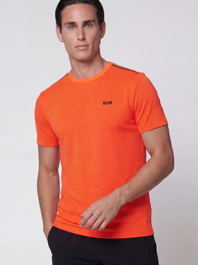 Sjeng Sports TEX - Maat: S Bright Tangerine - Tennis Shirt Mannen - Sportshirt - 100% polyester