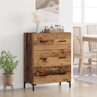 vidaXL Dressoir Oud Hout 69,5 x 34 x 90 cm Gemonteerd hout en ijzer