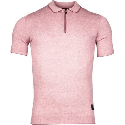 Giordano Polo Enzo Knitted Melange Zip Collar Rood / male