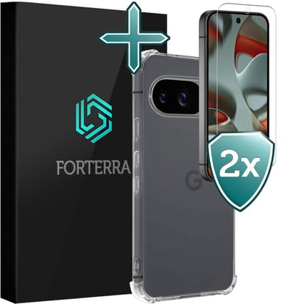 Hoesje Met Screenprotector - 2 stuks - Geschikt voor Google Pixel 10 - Sterk & Shockproof - Back Cover - Siliconen Case - Telefoon Hoes - Shock Proof - Transparant