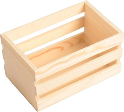 Houten Krat - Houten Mand - Bureau Organisatie - Hol Patroon Ontwerp - 20 x 14 x 9.5 cm - Natuurlijk