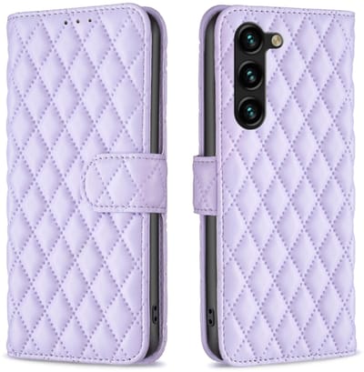 Voor Samsung Galaxy S24+ 5G Diamond Lattice portemonnee flip lederen telefoonhoesje (paars)