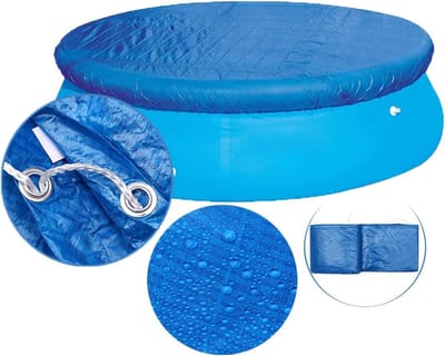 Ronde zwembadafdekking - Afdekzeil - Zwembad beschermen - UV-bestendig materiaal - 305 cm - Blauw