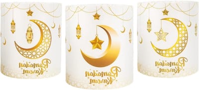 Elegante Lampion Tafeldecoratie voor Ramadan en Eid, Zwart-Gouden Decoratieset voor Feestdagen, Ideaal voor Umrah en Bayram Geschenken