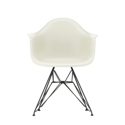 Vitra DAR Eames Plastic Armchair - kiezelsteen RE - zwart