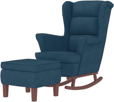 Schommelstoel met voetensteun - Lounge fauteuil - Ontspannen lezen - Zachte fluwelen bekleding - 78 x 93 x 97 cm