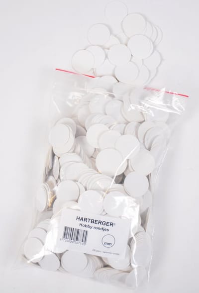 Hartberger Hobby rondjes – 250 gram - diameter: 27,5 mm - 2 Euro formaat - DIY hobby knutsel karton rondjes - ook geschikt als labels kraftpapier