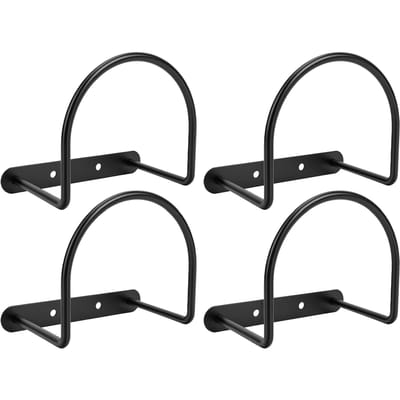 Lot de 4 Porte-Chapeaux Mural en Fer Organisateur de Chapeaux Support Mural pour Chapeaux Patère Semi-Circulaire Gain de Place Peut contenir 4 Casquettes pour l'Entrée black