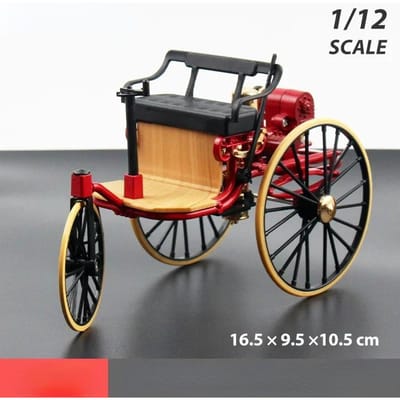 1:12 1886 Vintage Klassieke Auto Nr.1 Legering Auto Model Simulatie Driewieler Speelgoed Voor Kinderen Cadeau Verzameling F499