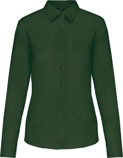 Kariban Overhemd in onderhoudsvriendelijk polykatoen-popeline dames K549 - Forest Green - XS