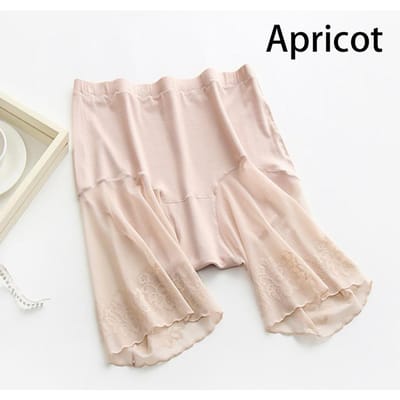 Sous-vêtements de cuisse Sexy pour femmes, pantalons de sécurité, Shorts en dentelle sous jupe Anti-frottement XXXXXL abricot