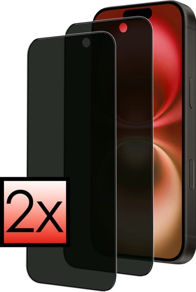 Screenprotector - 2 Stuks - Geschikt voor Apple iPhone 16 - Privacy Filter - Beschermglas - Gehard Glas - Tempered Glass - Screen Protector - Anti Spy - Full Display Cover
