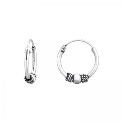 Karma Bali hoop oorringen BIJO-5 Zilver (10MM)