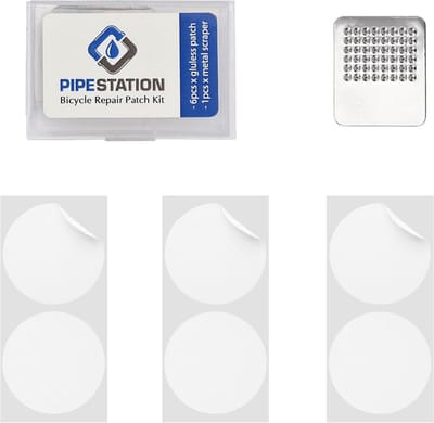 Lijmloze Reparatieset voor Fietsbanden - 6 Zelfklevende Patches en Schuurmachine