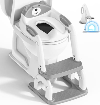 Kindvriendelijke WC-bril met trap – Verstelbare 2-in-1 Toilettrainer voor Jongens en Meisjes