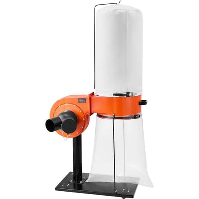 Collecteur de poussière, Collecteurs de poussière à cône vortex 800 CFM 2,5 microns, Système de collecte de sciure 1 CV avec sac collecteur de poussières 60L, Sac filtrant et roulettes,