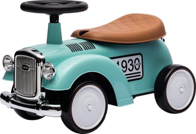 Eco Toys - Retro Loopauto - Stonegreen - Met Claxon & Opbergruimte - Lekvrije EVA Banden - Vanaf 18 Maanden - Max. 25 kg