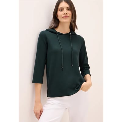 Hoodie Shirt met geribde structuur