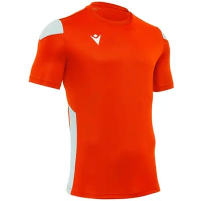 Macron Polis Shirt Korte Mouw Kinderen - Oranje / Wit | Maat: 164