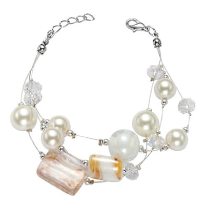 Behave - armband met parels en glaskralen - romantisch bij avondlooks