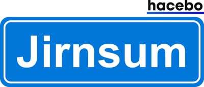 Hacebo - Plaatsnaam Sticker - 29x10 CM - Jirnsum sticker - Verkeersborden sticker - grappige cadeaus - Jirnsum
