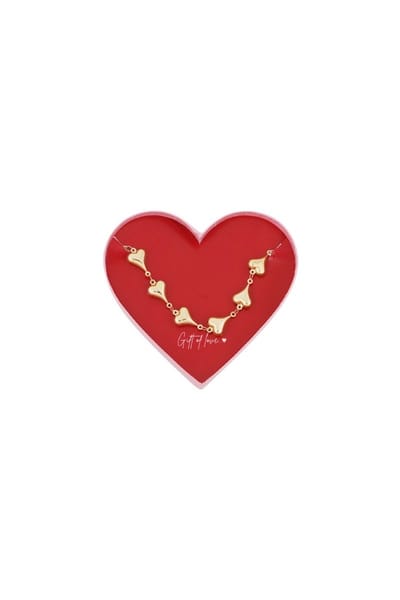 Gift of love Stainless steel Heart Chain Bracelet - goud kleur - armband - moederdag - cadeau - moeder & dochter - gift - bracelet
