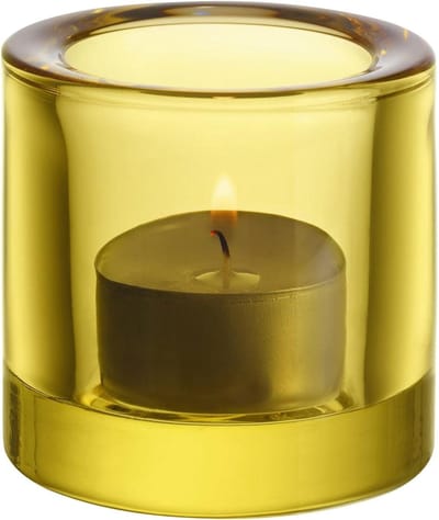 Glazen Votive Lantaarn - Theelichthouder Windlicht - Sfeervol Huis - Tijdloos Design - 6 x 72 cm - Kalkgroen