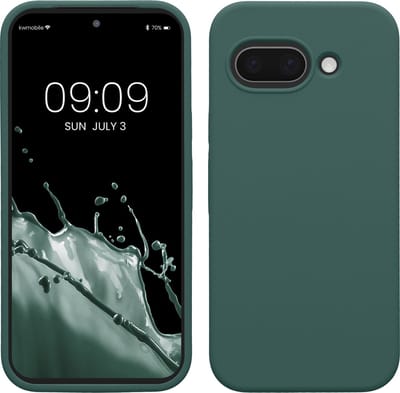 kwmobile telefoonhoesje geschikt voor Google Pixel 9a - Hoesje met siliconen coating - Smartphone case in dennengroen