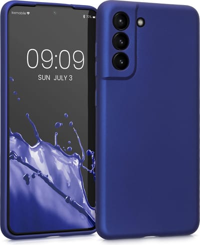 kwmobile telefoonhoesje geschikt voor Samsung Galaxy S21 FE - Hoesje voor smartphone - Back cover in metallic blauw
