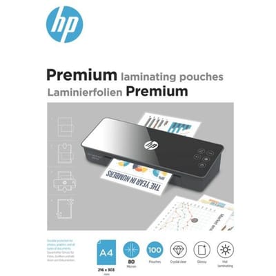 HP 9123 Premium Lamineerfolies A4 - Lamineerhoezen voor Warm Lamineren - Glanzend - 80 Micron - 100 Stuks