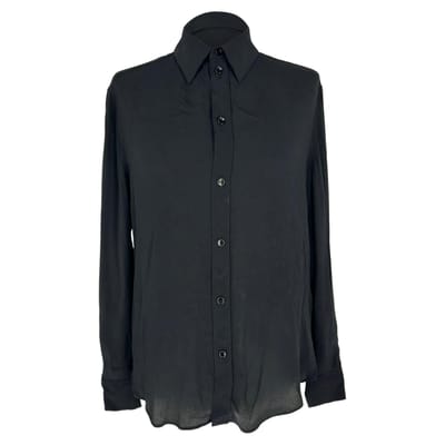 Celine blouse met lange mouwen en knoopsluiting in zwart acetaat