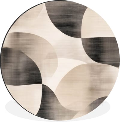 WallCircle - Wandcirkel - Muurcirkel - Grillige vormen - Subtiele overgangen - Dynamisch - Aluminium - Dibond - 30x30 cm - Binnen en Buiten