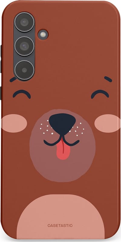Casetastic hoesje geschikt voor Samsung Galaxy A55 - Dubbellaagse bescherming - Knuffelkopjes beer - Fashion Case - Terracotta Taupe