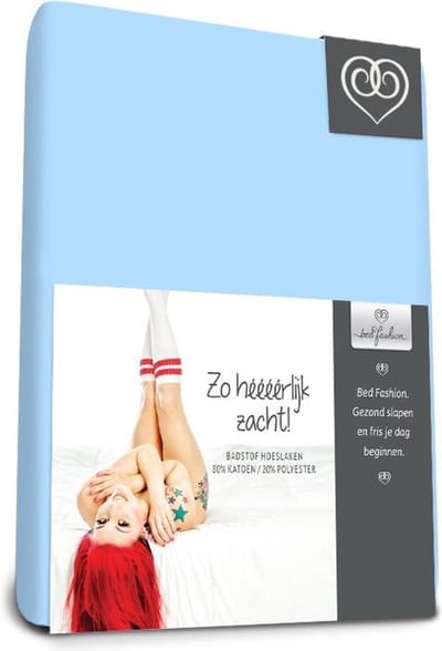 Badstof stretch hoeslaken de luxe 70 x 200 cm bleu