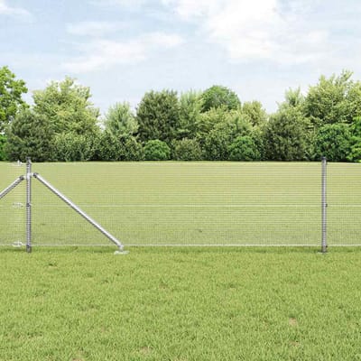 vidaXL - gelast - draadhek - met - grondpennen - 10 - x - 0,4 - m - Gegalvaniseerd - staal