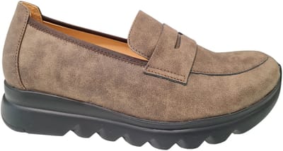 Wolky Bruine Nubuck Dames Instappers - Bruin - 40