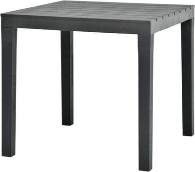 Tidyard Tuintafel, tuintafel, terrastafel, eettafel, campingtafel, 78 x 78 x 72 cm, balkontafel, bijzettafel, tuintafel, lattendesign, tafelblad met lattenbodem, kunststof, antraciet