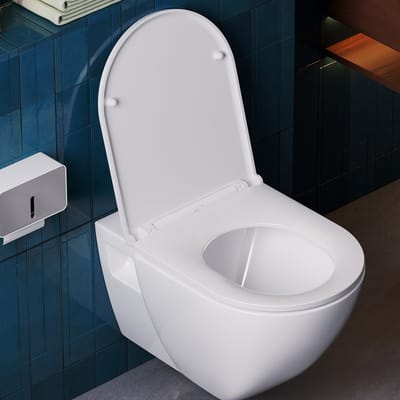 KUTAS - WC bril - Toiletbril met deksel - Softclose - Easy Clean functie - Duroplast Wit - Belastbaar tot 250 kg - Antibacterieel