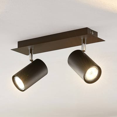 Lindby - buitenspot - 2lichts - Metaal - H: 16.5 cm - GU10 - zwart