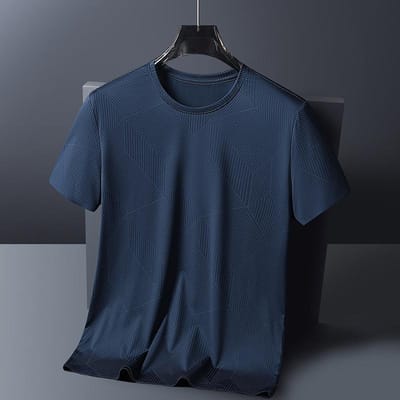 Zomer T-shirt met korte mouwen Heren Sneldrogend T-shirt Heren Sneldrogend Dun Heren Sporttop T-shirt 5XL black
